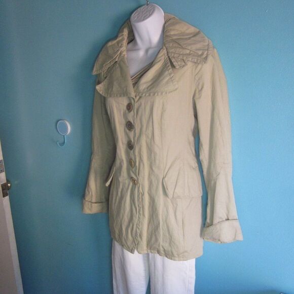 Creenstone Beige Jacket Size 36 Fits XS Button and Zip Front - Picture 4 of 13